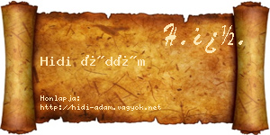 Hidi Ádám névjegykártya